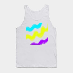 Yellow purple blue watercolor stripes art Tank Top